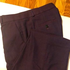 Banana Republic plum flannel Avery cropped trousers - have been tailored!
